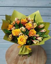 Букет цветов из:  Альстромерии и Розы в Глинково