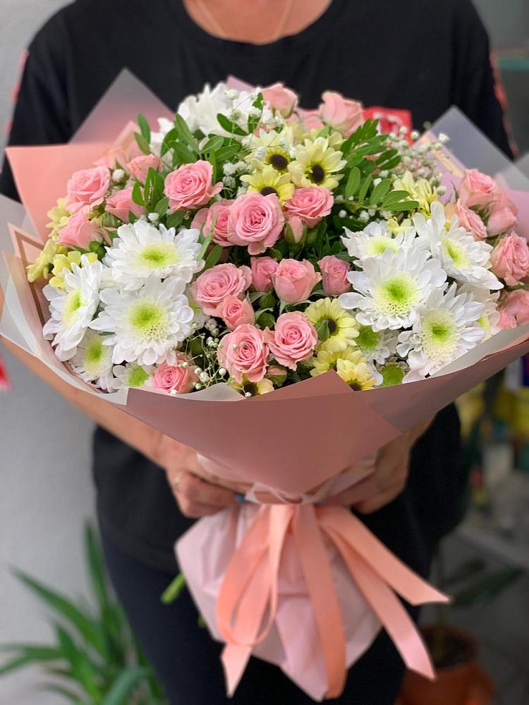 Букет цветов из: Розы и Хризантемы в Глинково