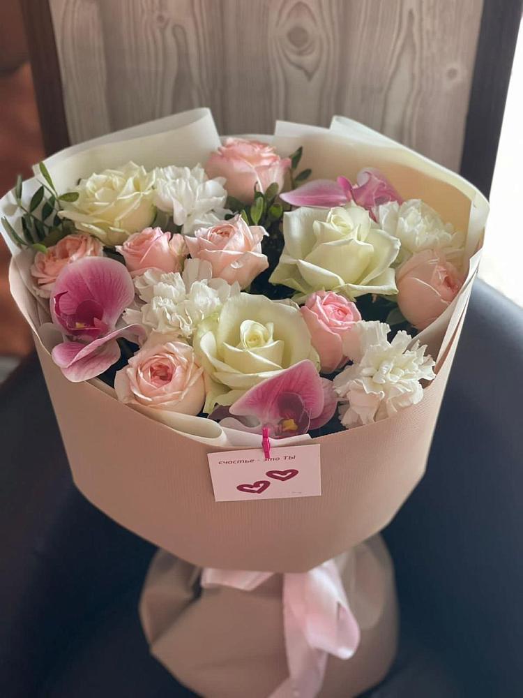 Букет цветов из: Орхидеи, Розы и Гвоздики в Глинково