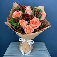 Букет цветов из:  Розы и Альстромерии в Глинково