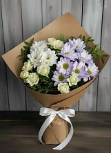 Букет цветов из:  Хризантемы и Розы в Глинково