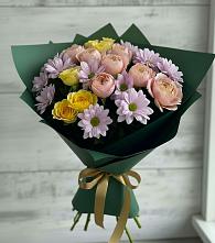 Букет цветов из:  Хризантемы и Розы #REPLACE_PRED# Глинково