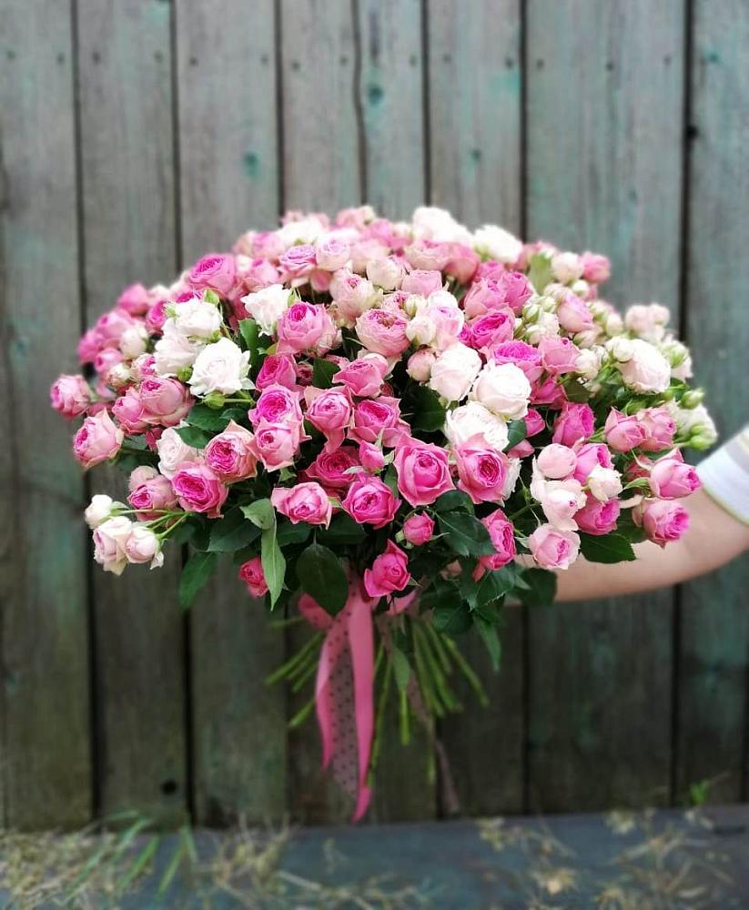 Букет Розовые кустовые розы Натали и Лав Лидия в Глинково