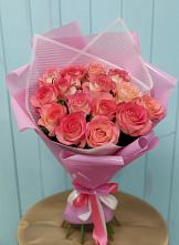 Букет 15 Розовых роз Равель в Глинково