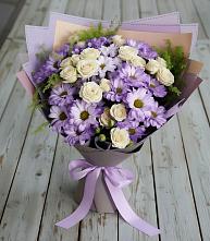 Букет цветов из:  Хризантемы и Розы в Глинково